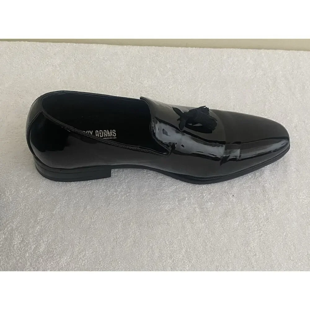 Stacy Adams Men's Phoenix Tassel Slip On Dress Shoes Black Patent Size 7.5‎